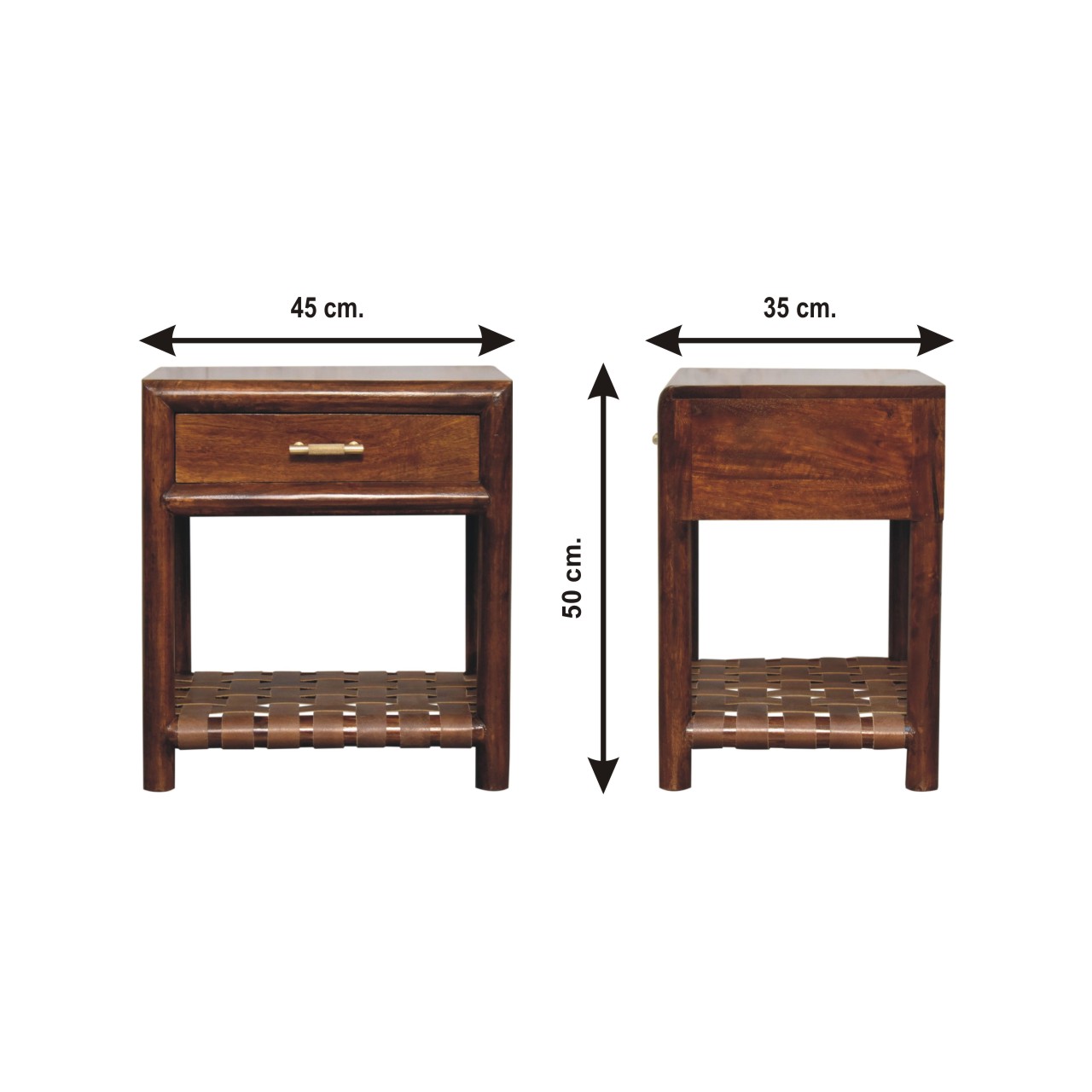 Size chart for Regency Woven Shelf Nightstand
