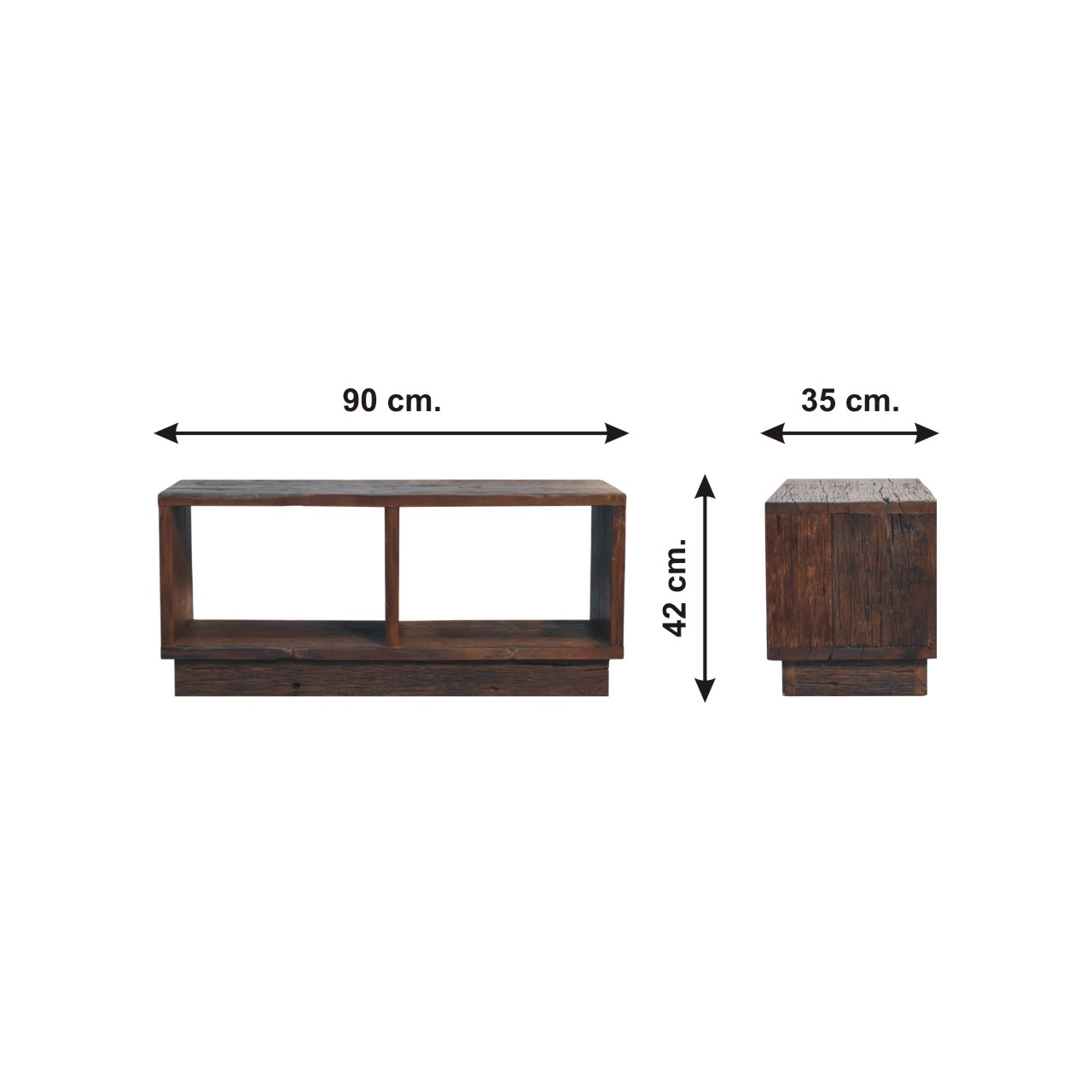 Size chart for Reclaimed Cube Media Unit