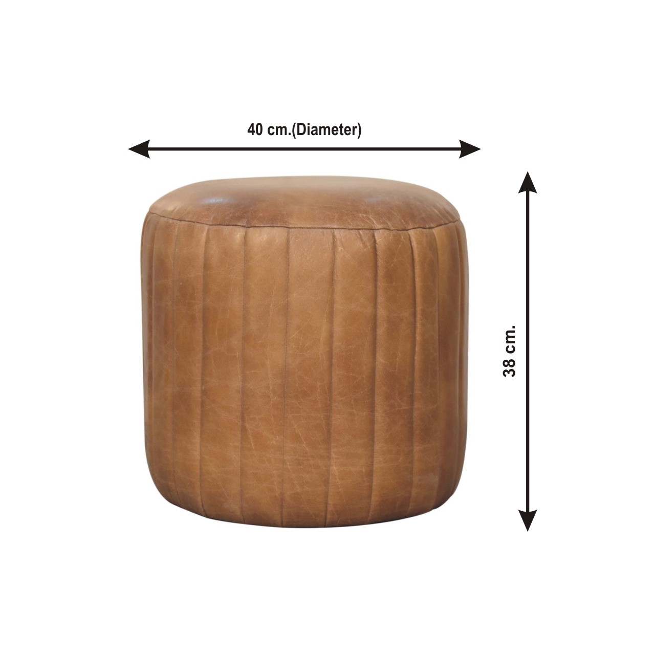 Size chart for Buffalo Leather Boucle Footstool