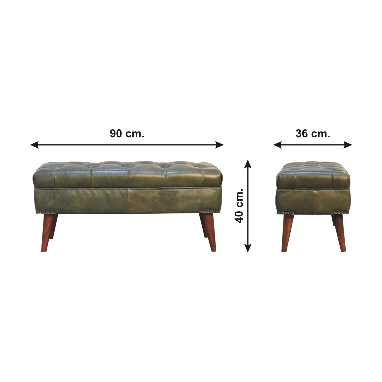 Size chart for Harbour Green Bench