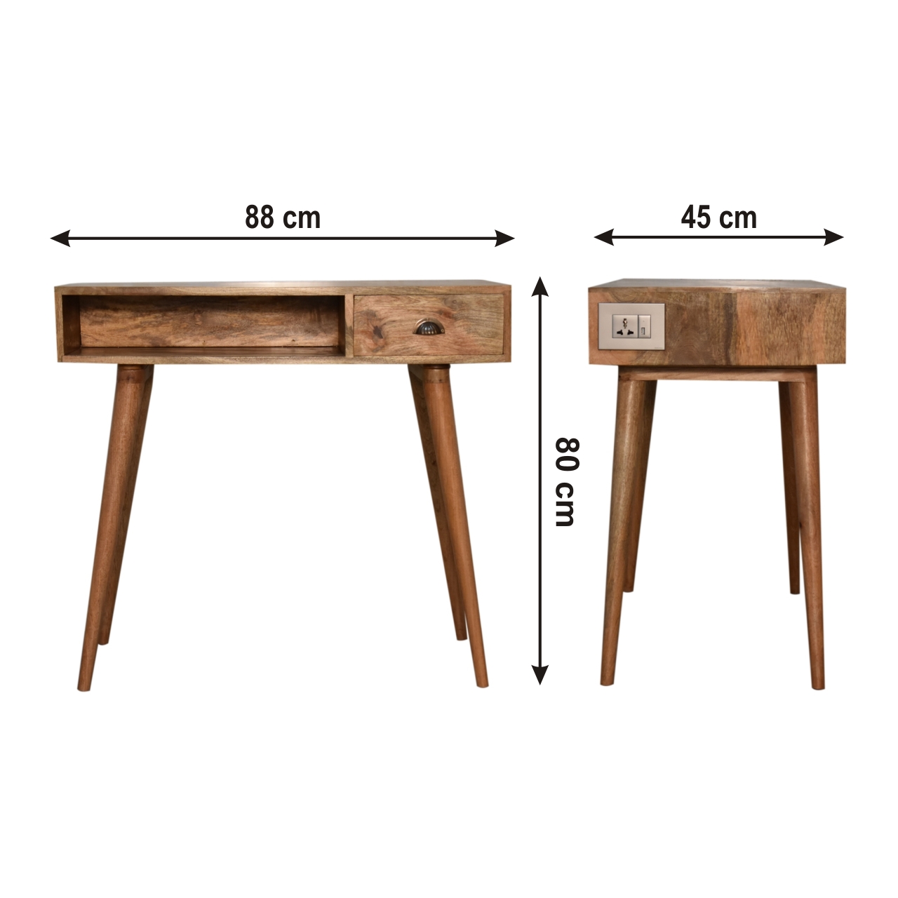 Size chart for Open Slot Cable Writing Desk
