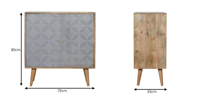 Size chart for Milan Grey Cabinet