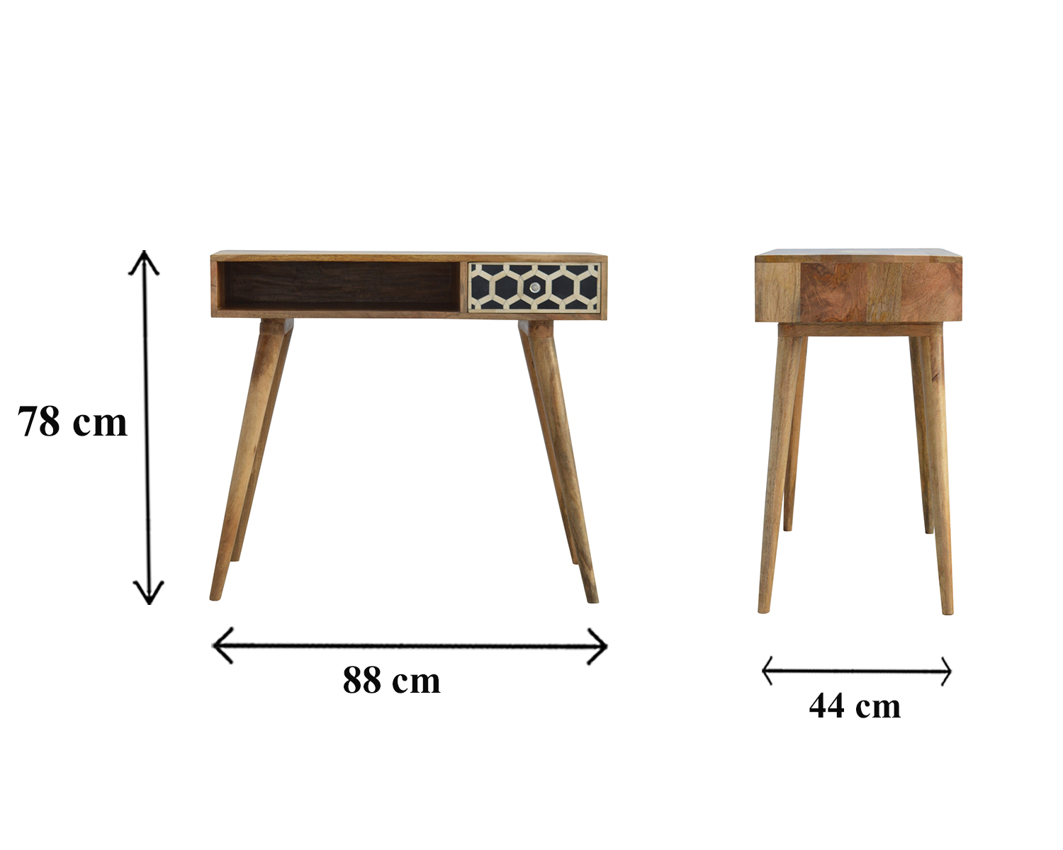 Size chart for Bone Inlay Writing Desk