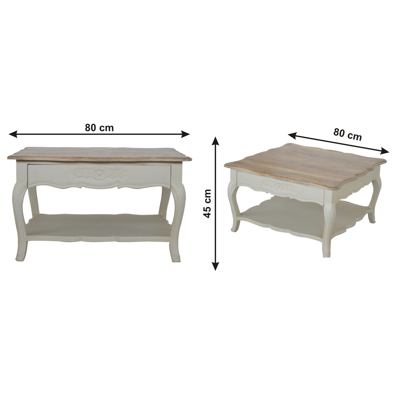 Size chart for Amberly Carved Coffee Table