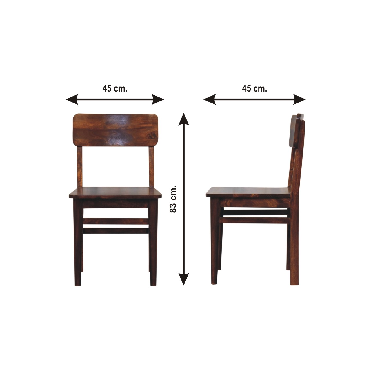 Size chart for Classic Chestnut Dining Chair