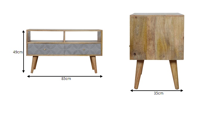 Size chart for Geometric Carved Media Unit