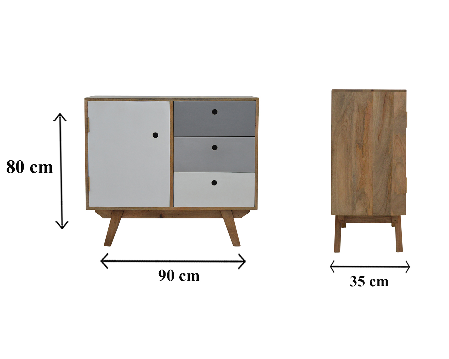 Size chart for Two Tone Hand Painted Cabinet