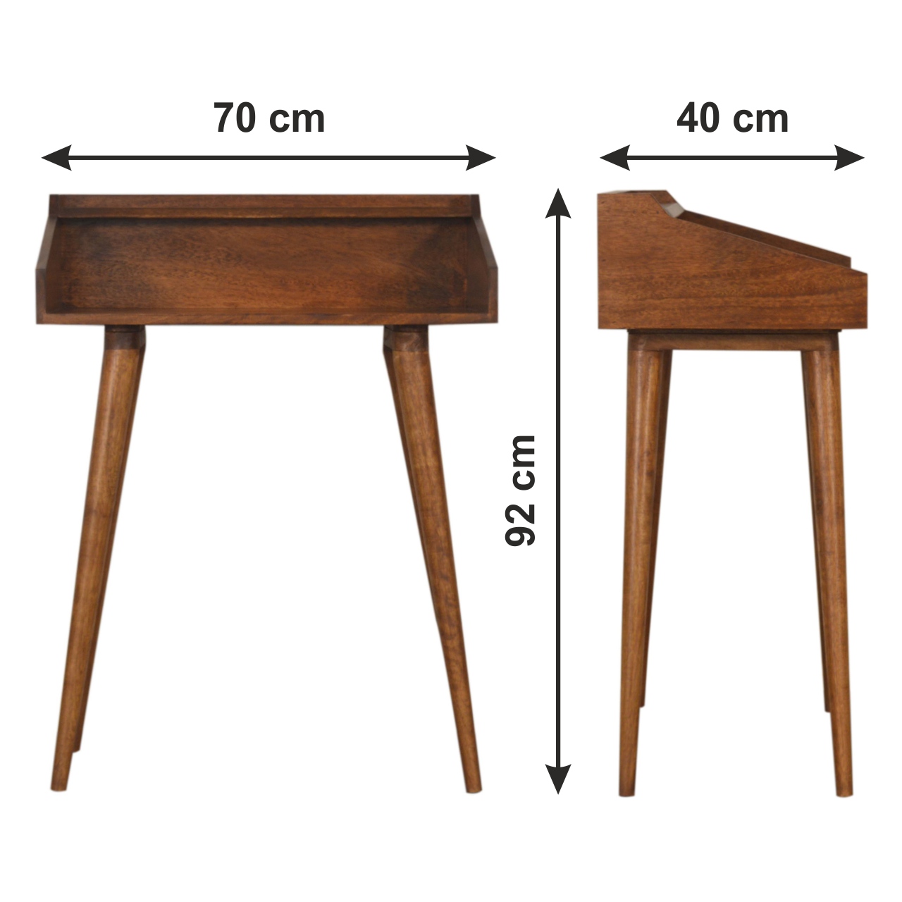 Size chart for Open Chestnut Writing Desk