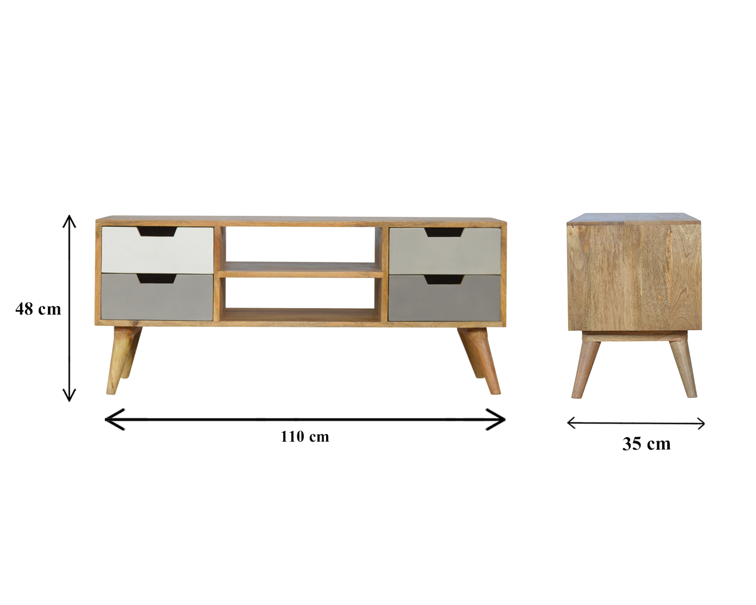 Size chart for Grey Painted Open TV Unit
