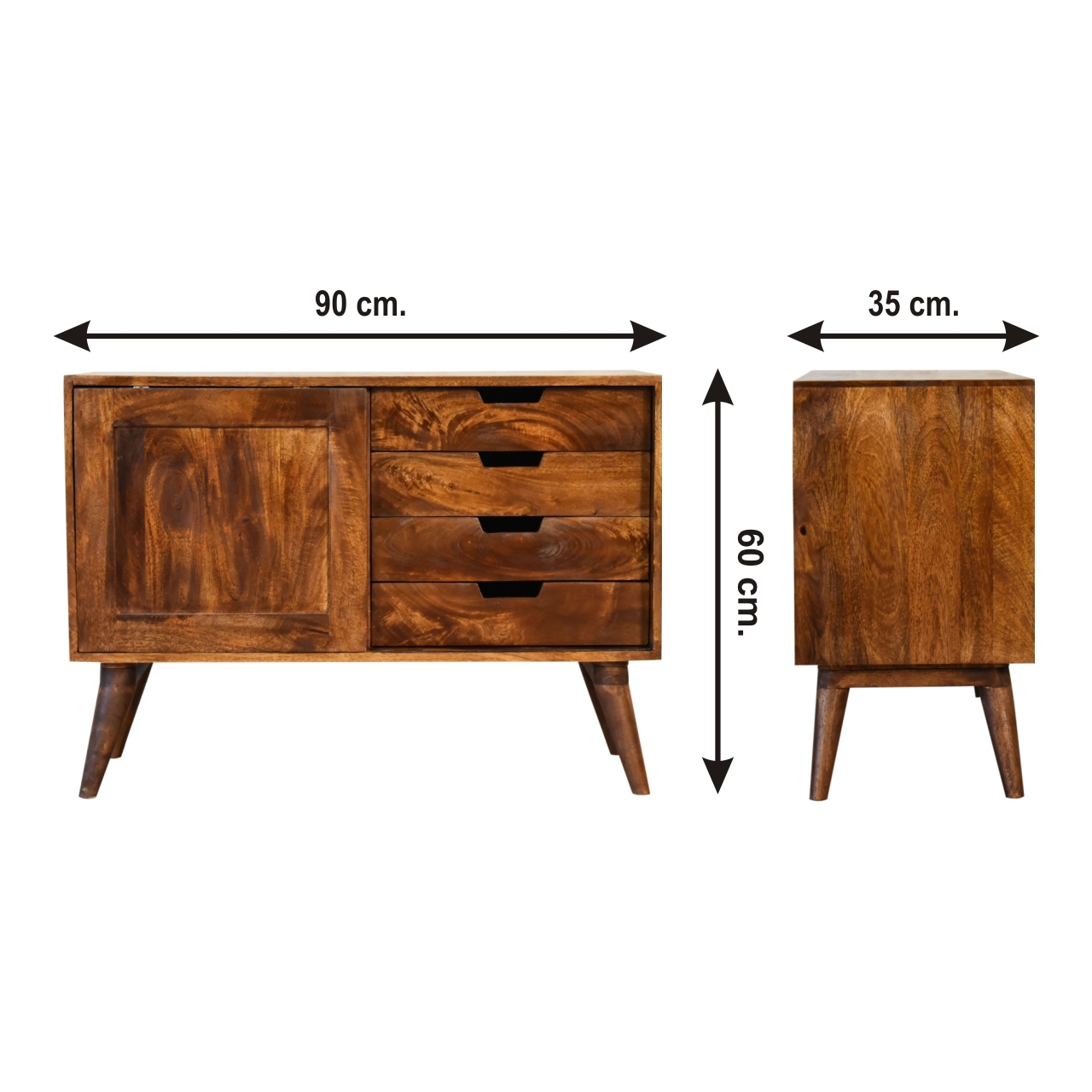 Size chart for Chestnut Sliding Cabinet