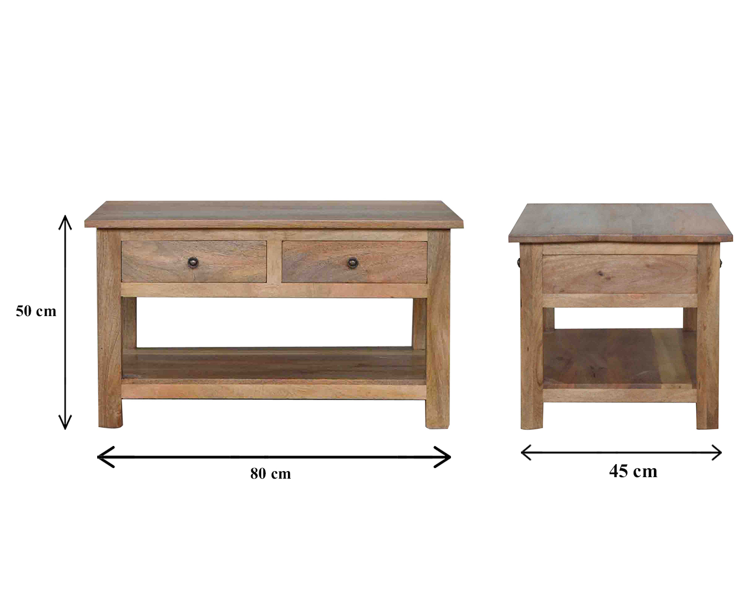 Size chart for Country 4 Drawer Coffee Table