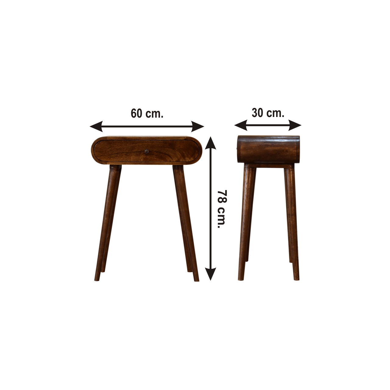 Size chart for Chestnut London Mini Chestnut Console Chest of Drawers