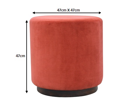 Size chart for Large Brick Velvet Wooden Footstool | Cotton Velvet