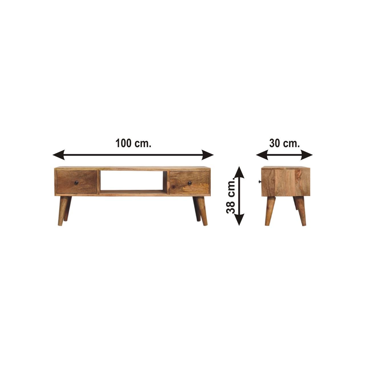 Size chart for Classic Oak-ish Coffee Table