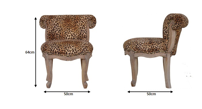 Size chart for Leopard Print Studded Chair