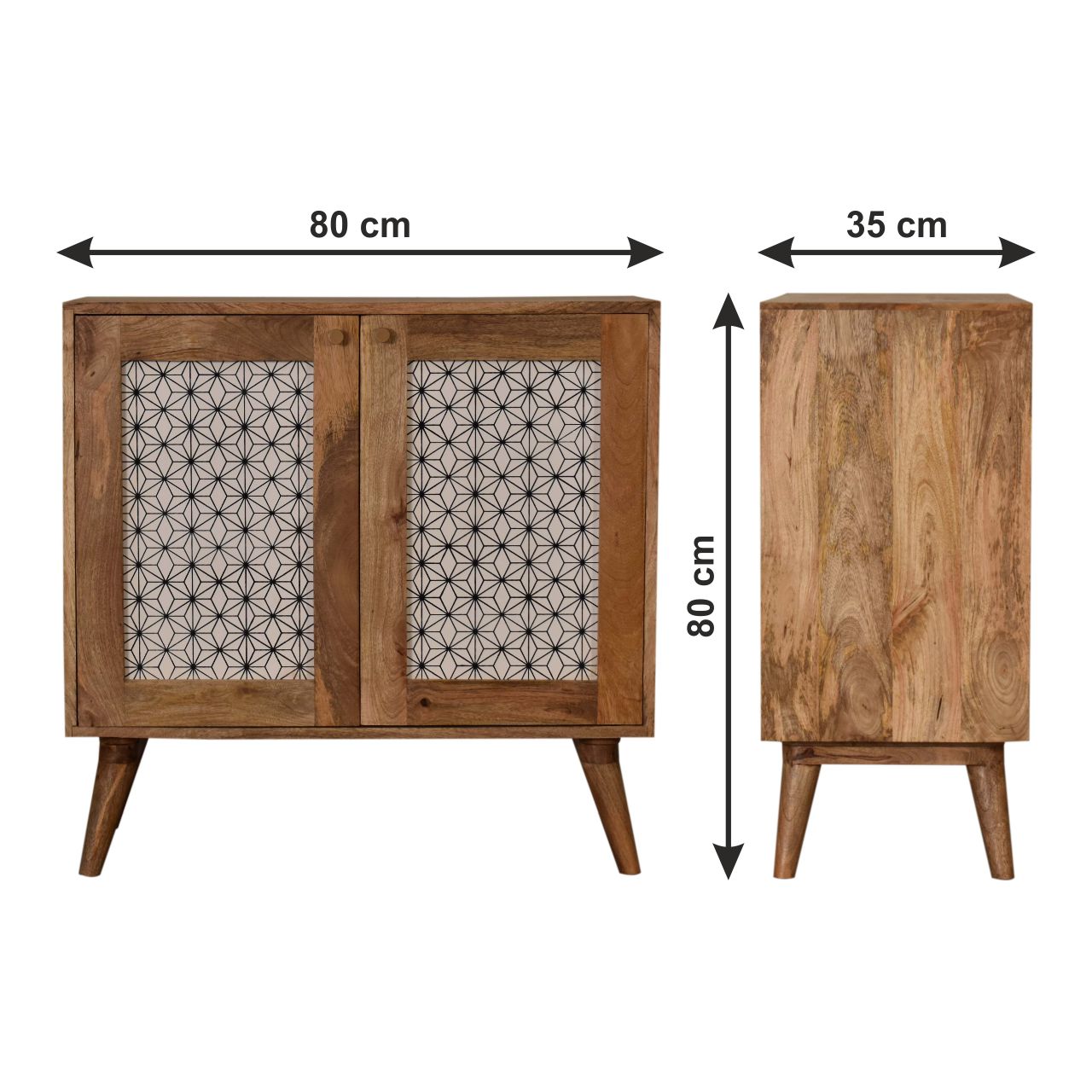 Size chart for Geometric Screen Printed Cabinet