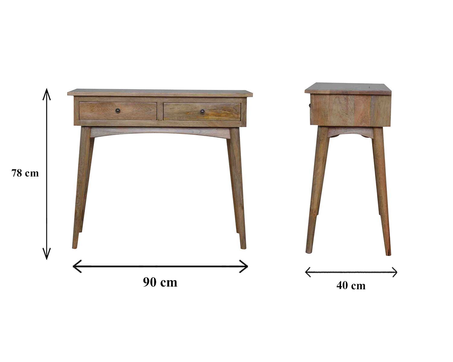 Size chart for Hallway 2-Drawer Console Table