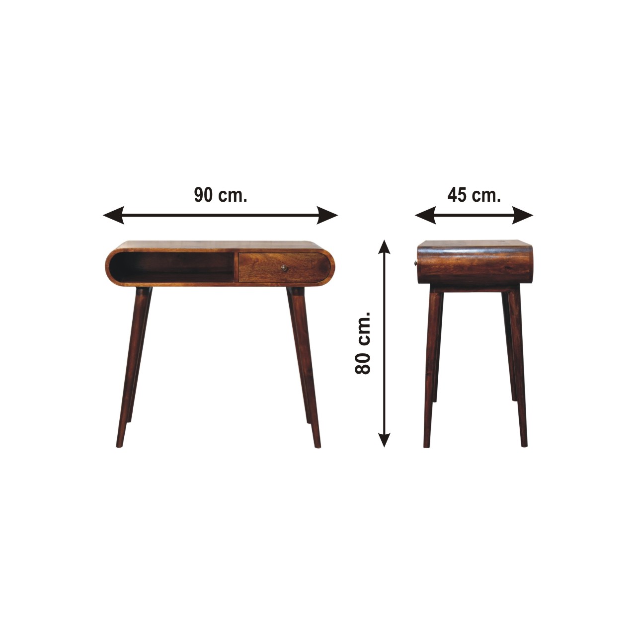 Size chart for Chestnut London Open Console Chest of Drawers