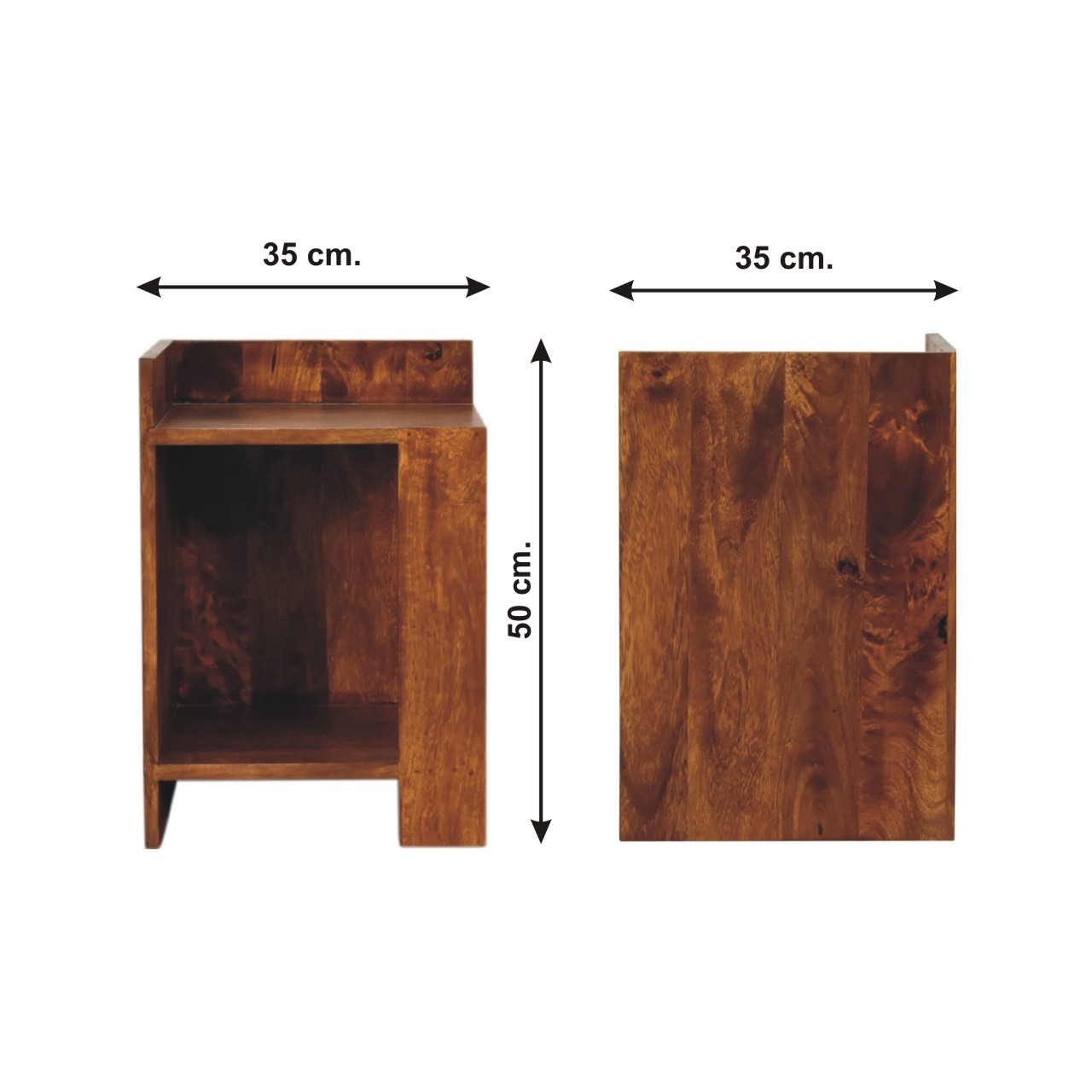 Size chart for Chestnut Box Bedside Table
