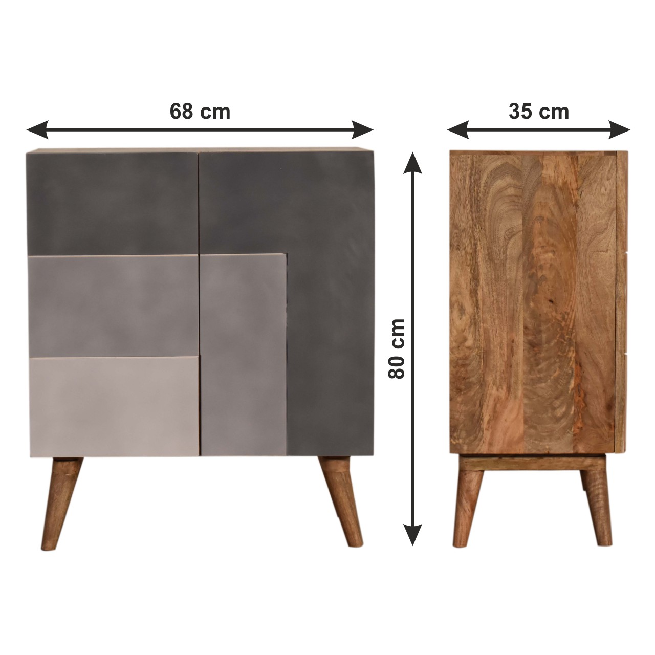 Size chart for Quebec Grey Cabinet