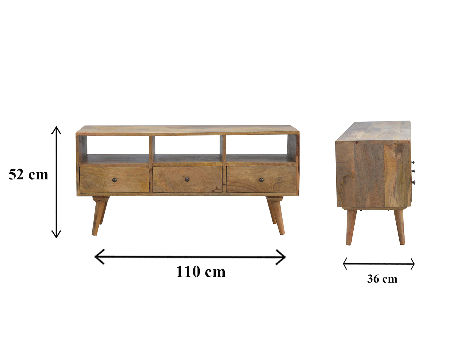 Size chart for Nordic Style TV Unit with 3 Drawers
