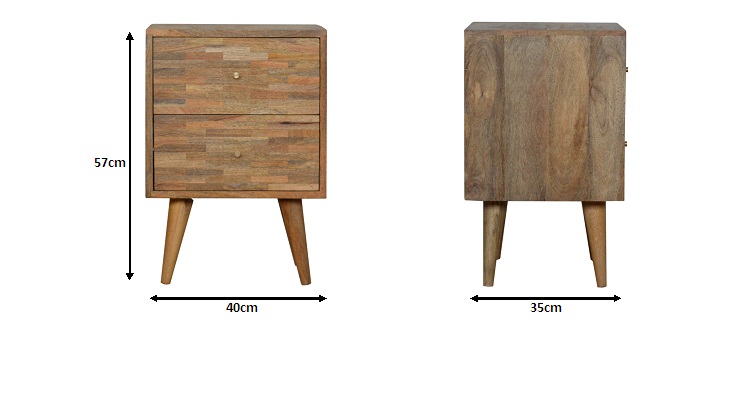 Size chart for Mixed Bedside Table