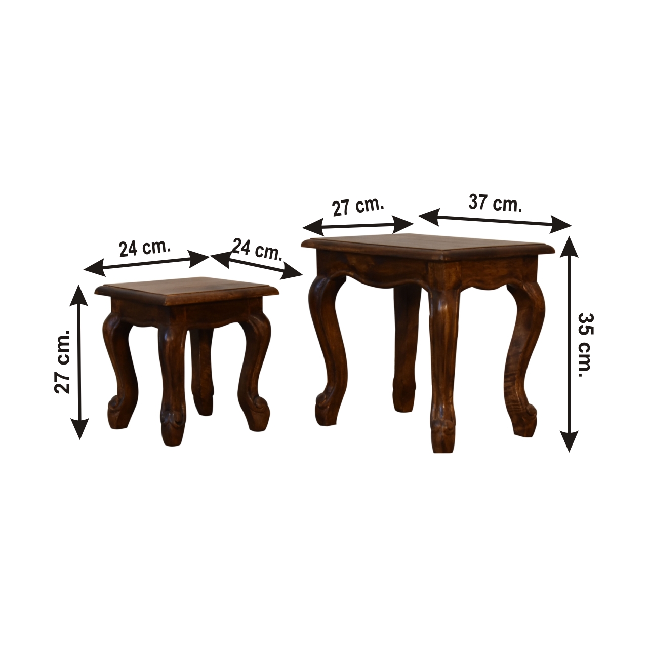 Size chart for Chestnut French Style Stool Set Chest of Drawers