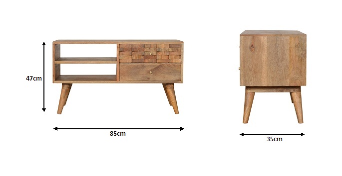 Size chart for Tile Carved TV Unit