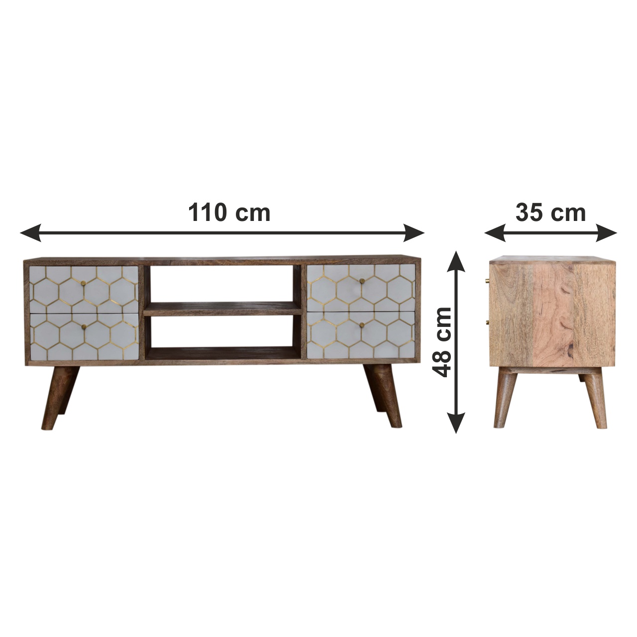 Size chart for Cassia Media Unit