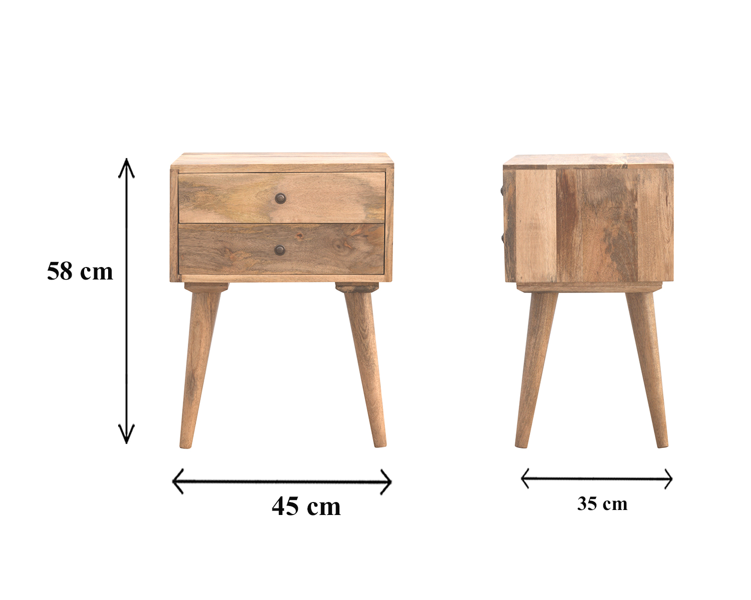 Size chart for Modern Solid Wood Bedside Table