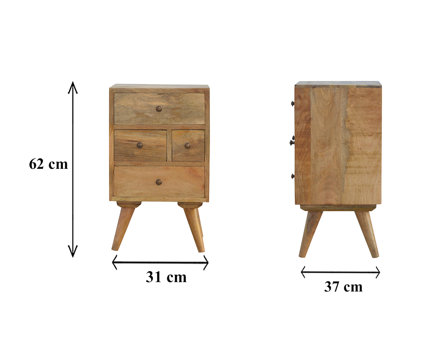 Size chart for Nordic Style 4 Drawer Multi Bedside