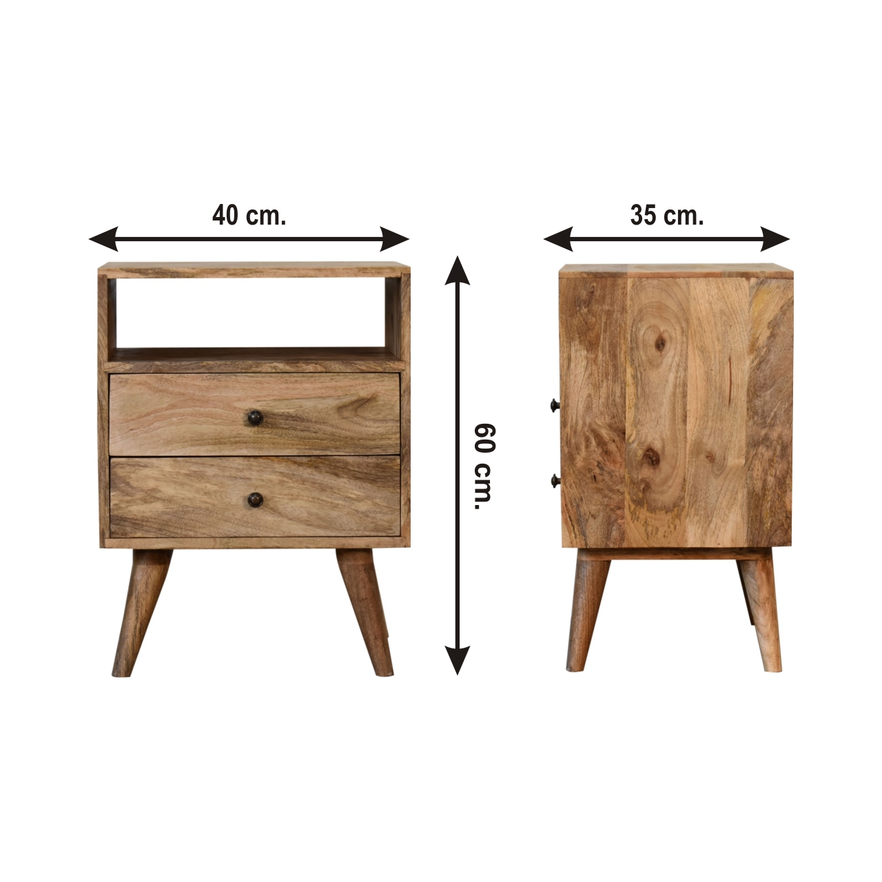 Size chart for Classic Oak-ish Bedside Table
