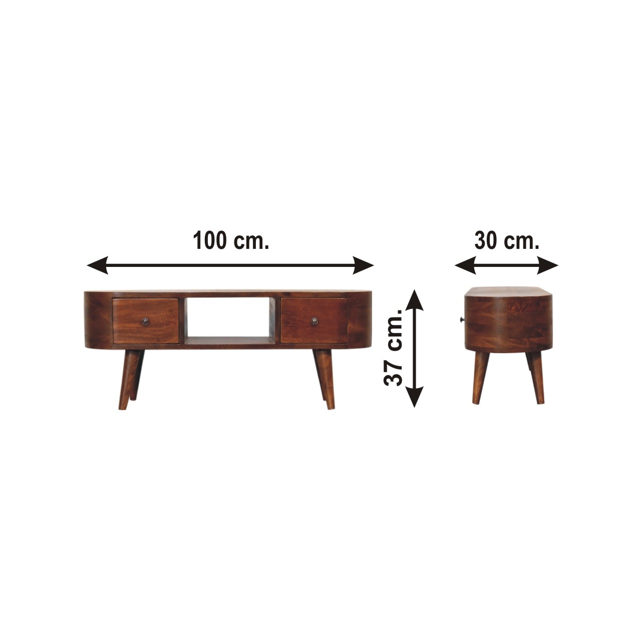 Size chart for Chestnut Round Open Media Unit
