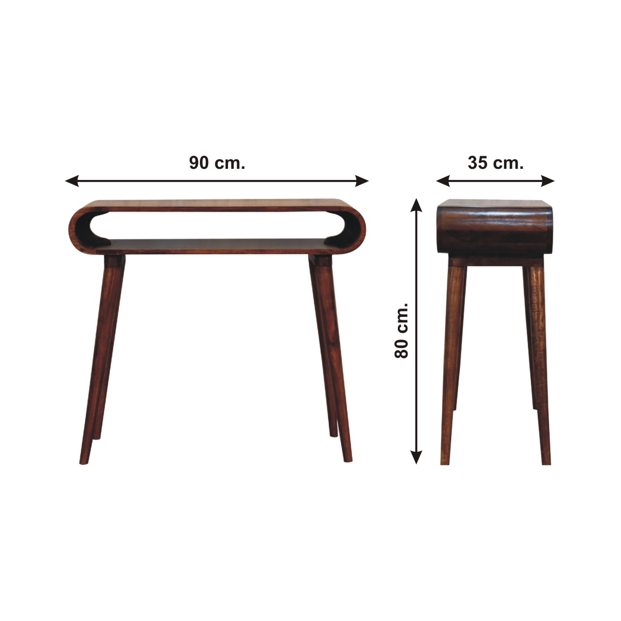 Size chart for Amaya Nordic Style Console Table