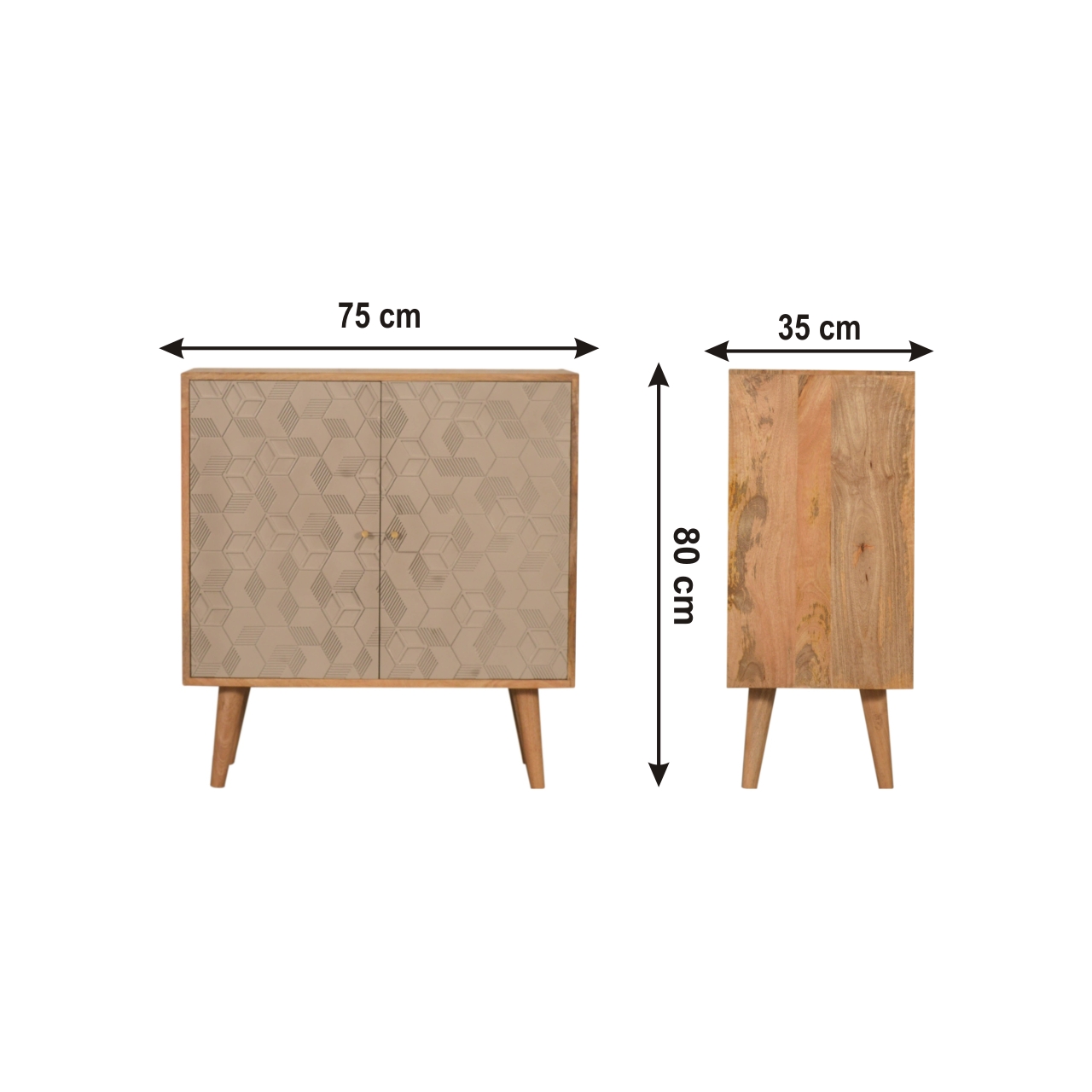 Size chart for Acadia Cabinet