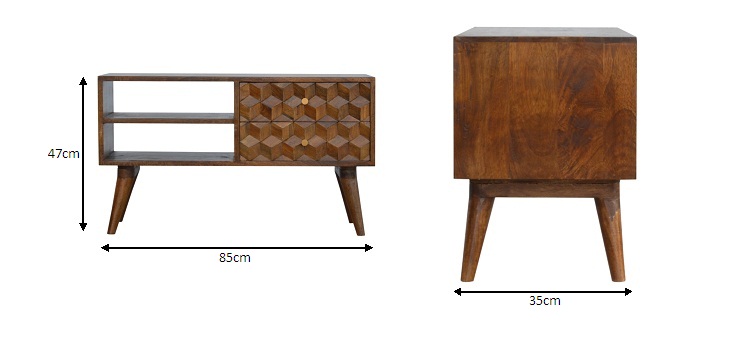 Size chart for Chestnut Cube Carve Media Unit