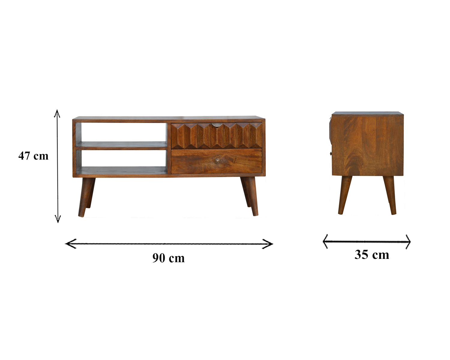 Size chart for Chestnut Prism Media Unit