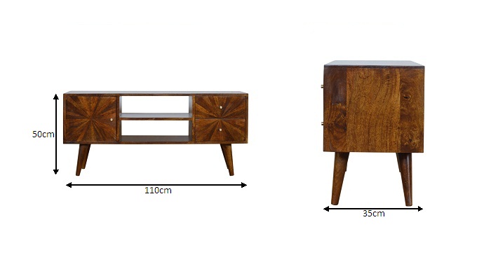 Size chart for Chestnut Sunrise TV Stand Chest of Drawers