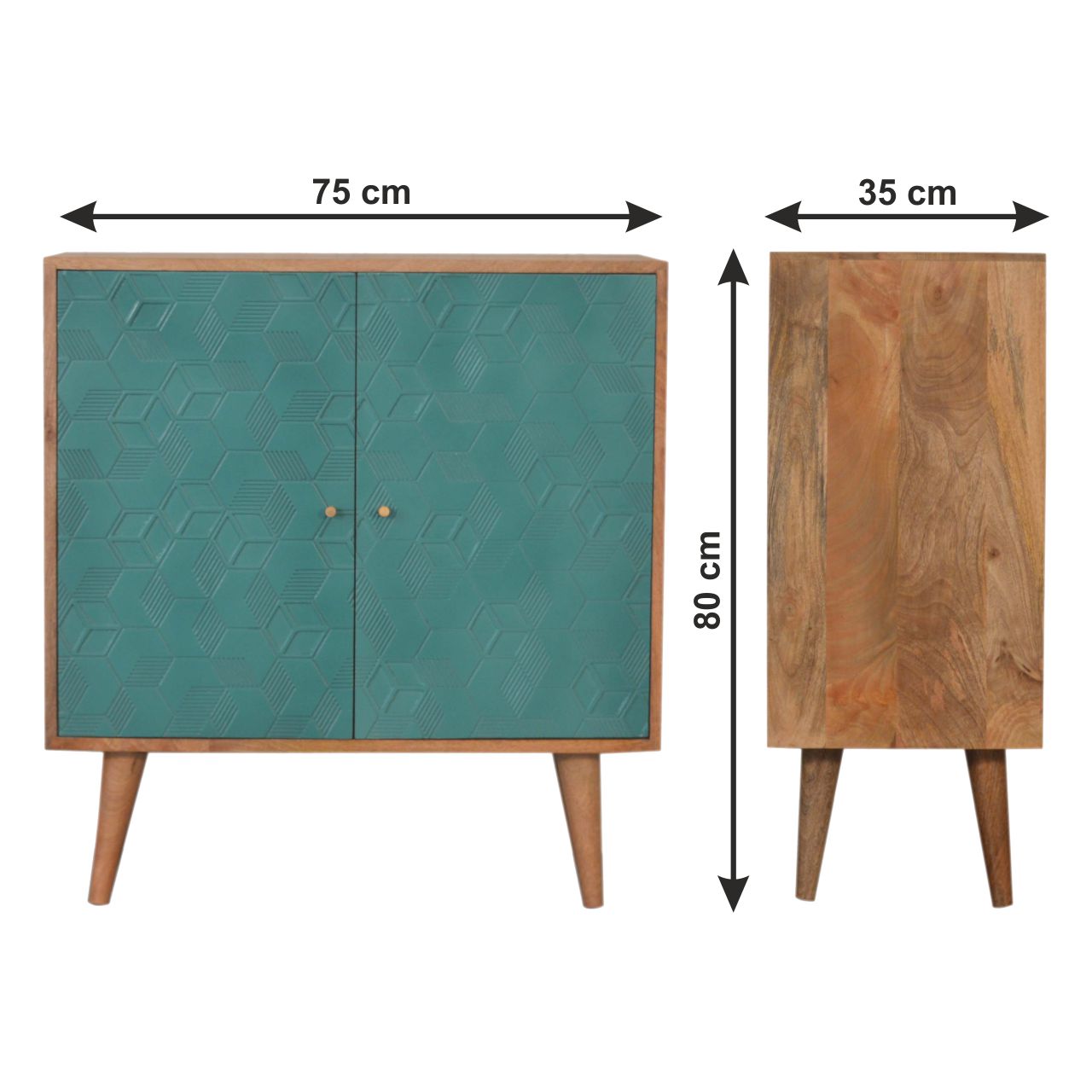 Size chart for Acadia Teal Cabinet