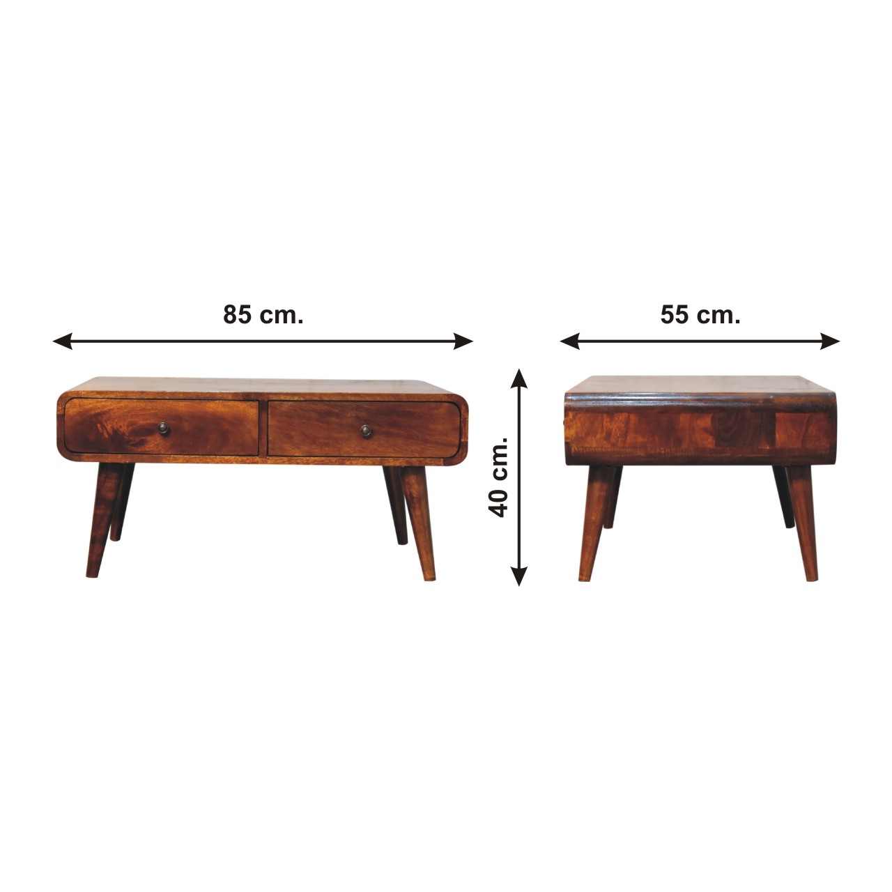 Size chart for Sonata Chestnut Coffee Table
