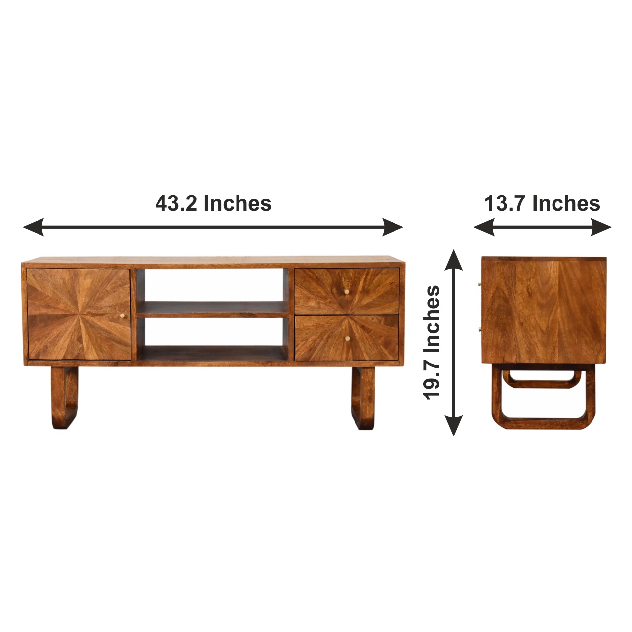 Size chart for U-Chestnut Sunrise Media Unit