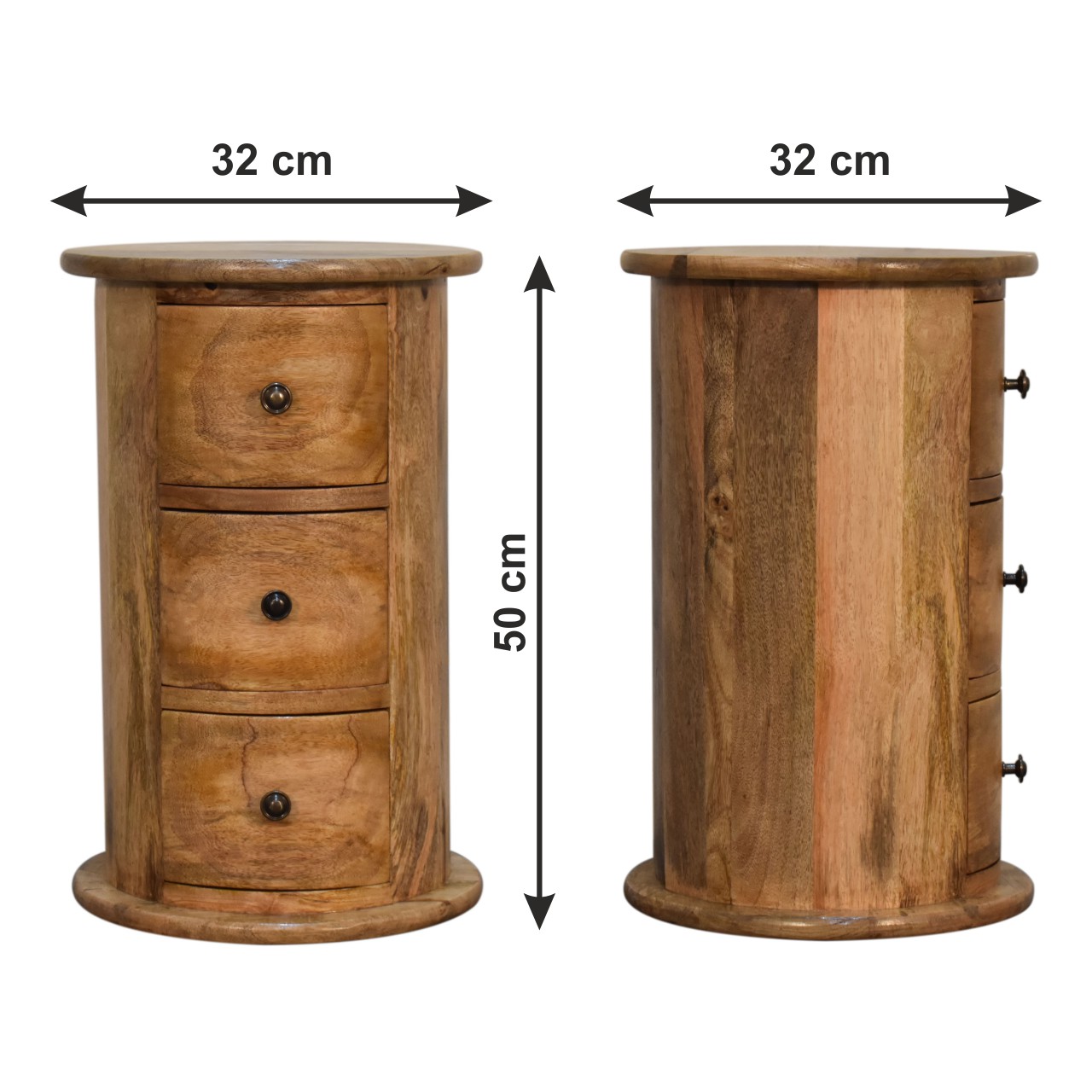 Size chart for Mini Drum Chest