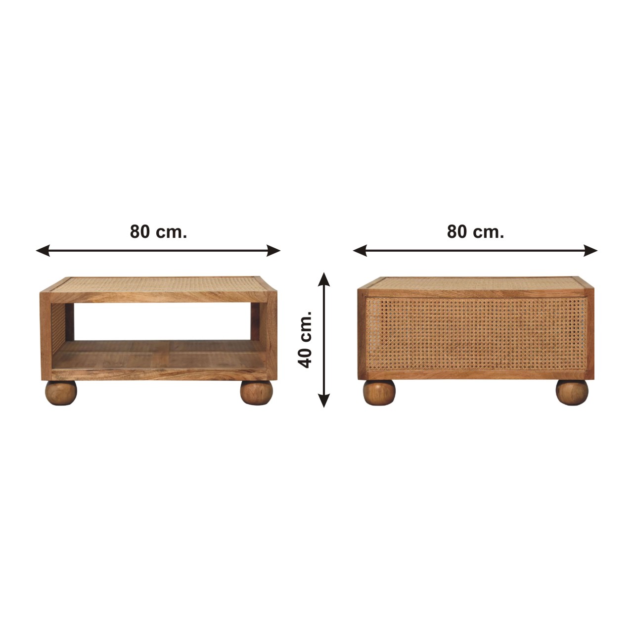 Size chart for Larissa Large Coffee Table