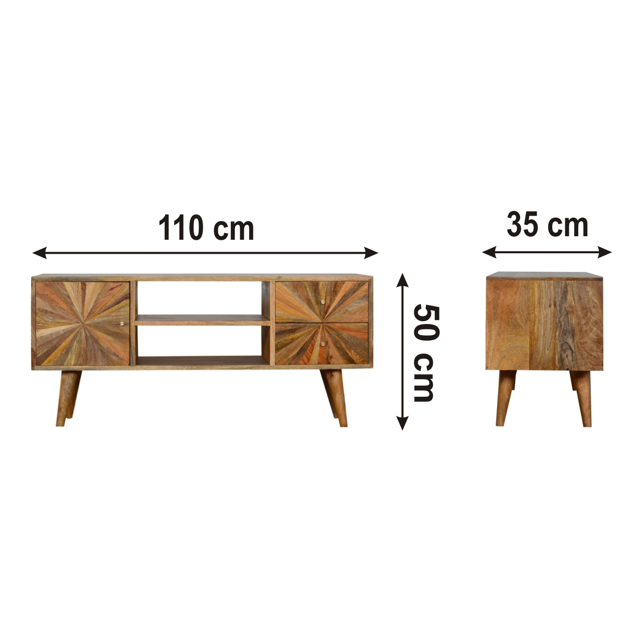 Size chart for Sunrise Entertainment Unit