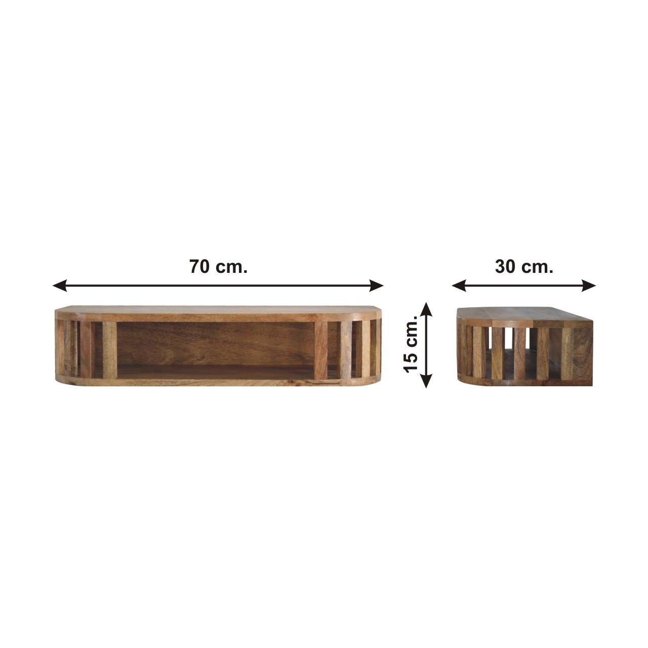 Size chart for Ariella Floating Console Table