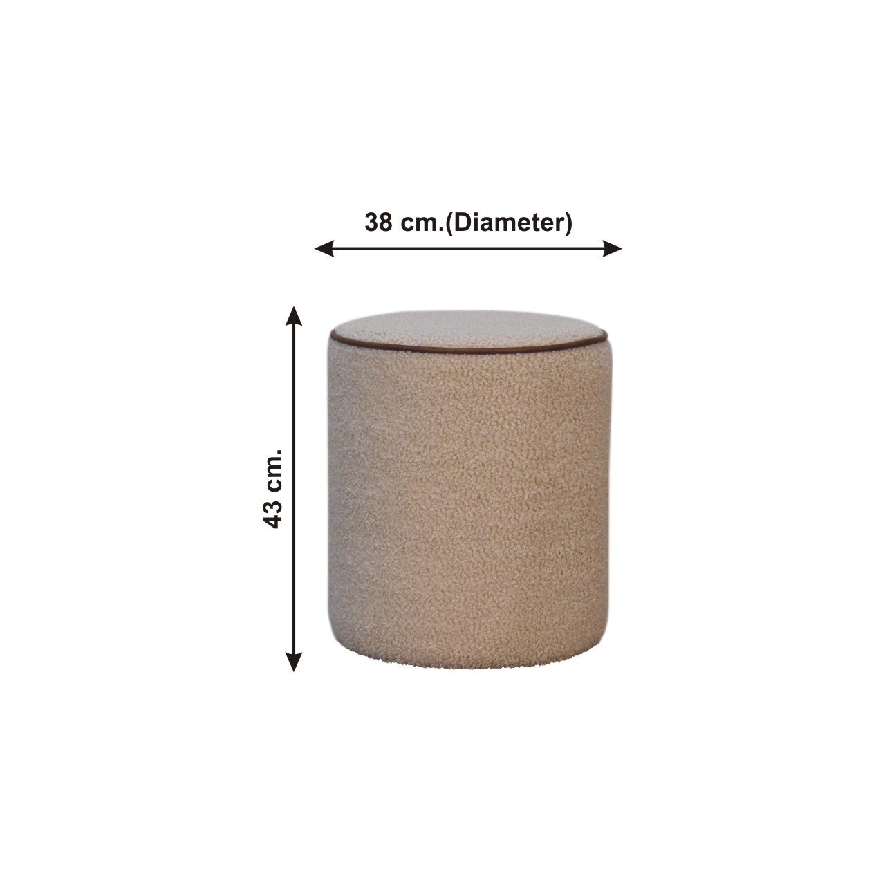 Size chart for Serenity Round Footstool | Boucle