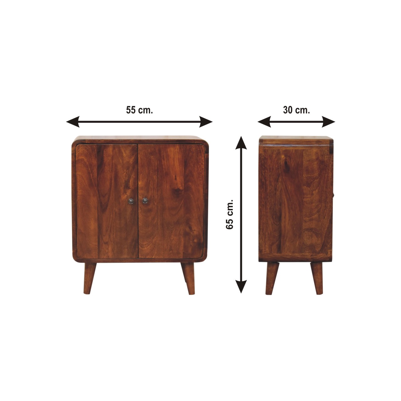 Size chart for Mini Classic Chestnut Chest of Drawers