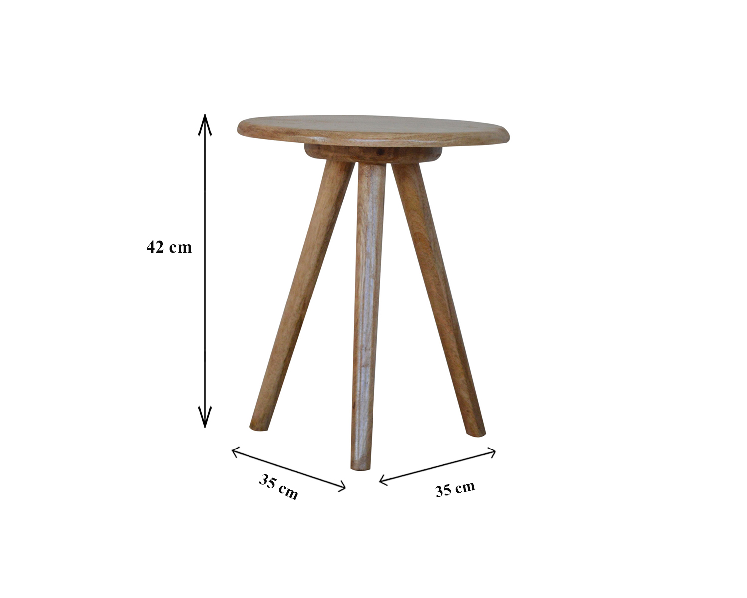 Size chart for Lulu Round Tripod Stool