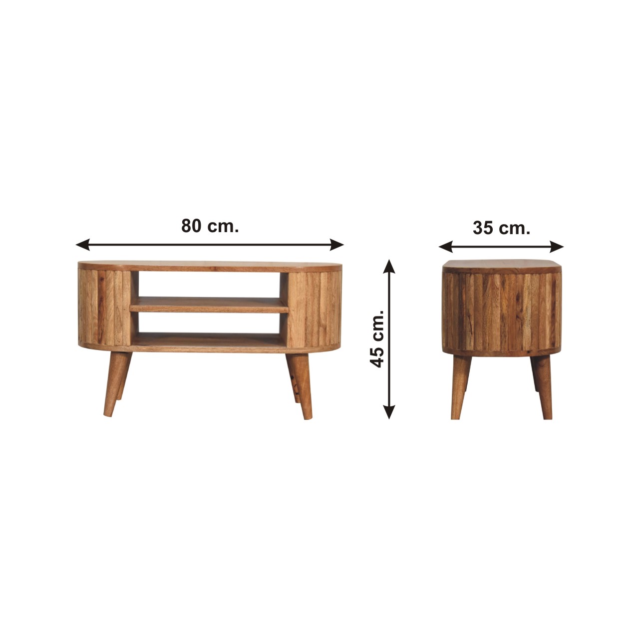 Size chart for Stripe TV Media Unit | Oak-Ish Mango Wood