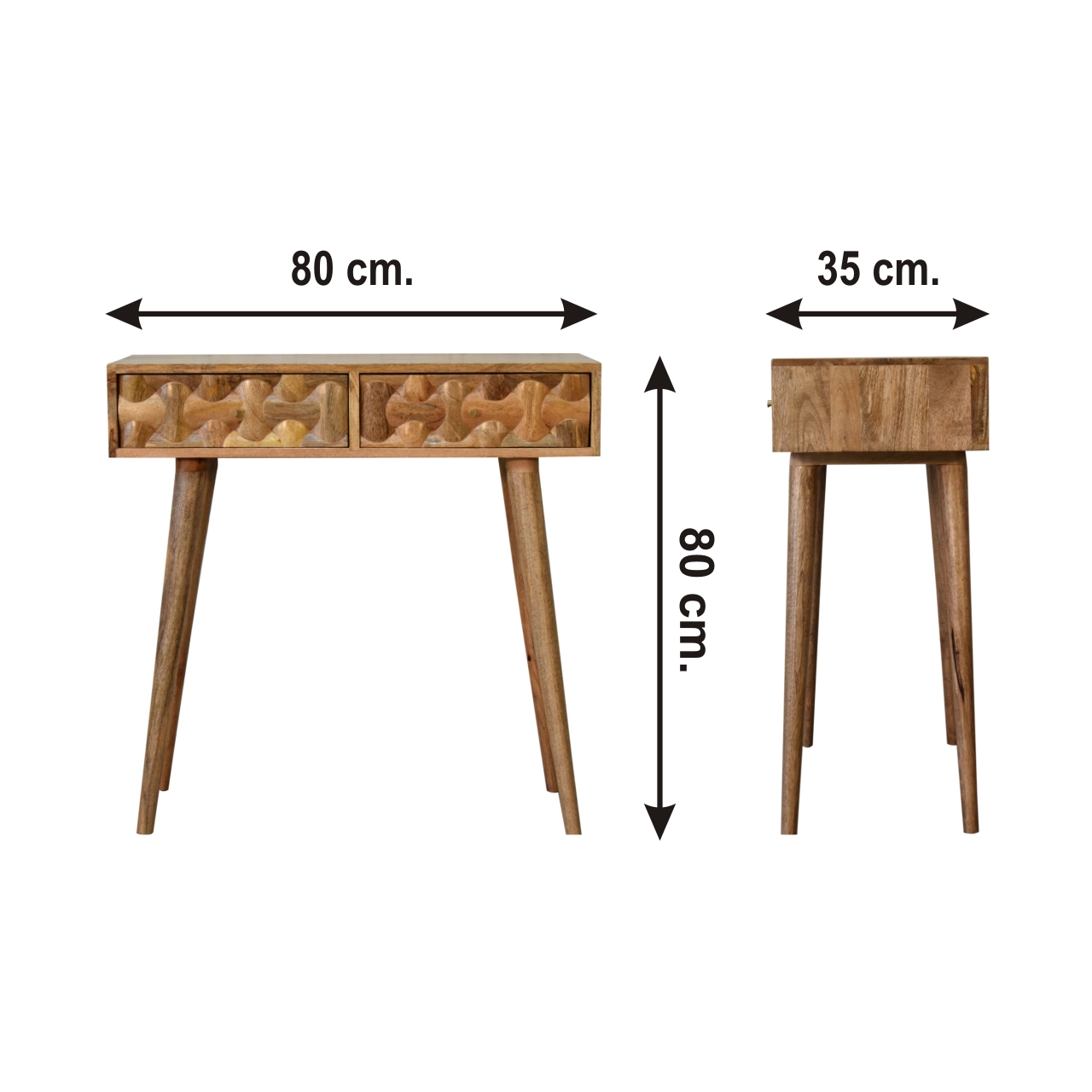 Size chart for Kita Console Table